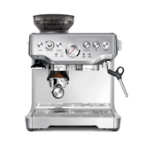 Silver Sage Barista express espresso machine with a white background