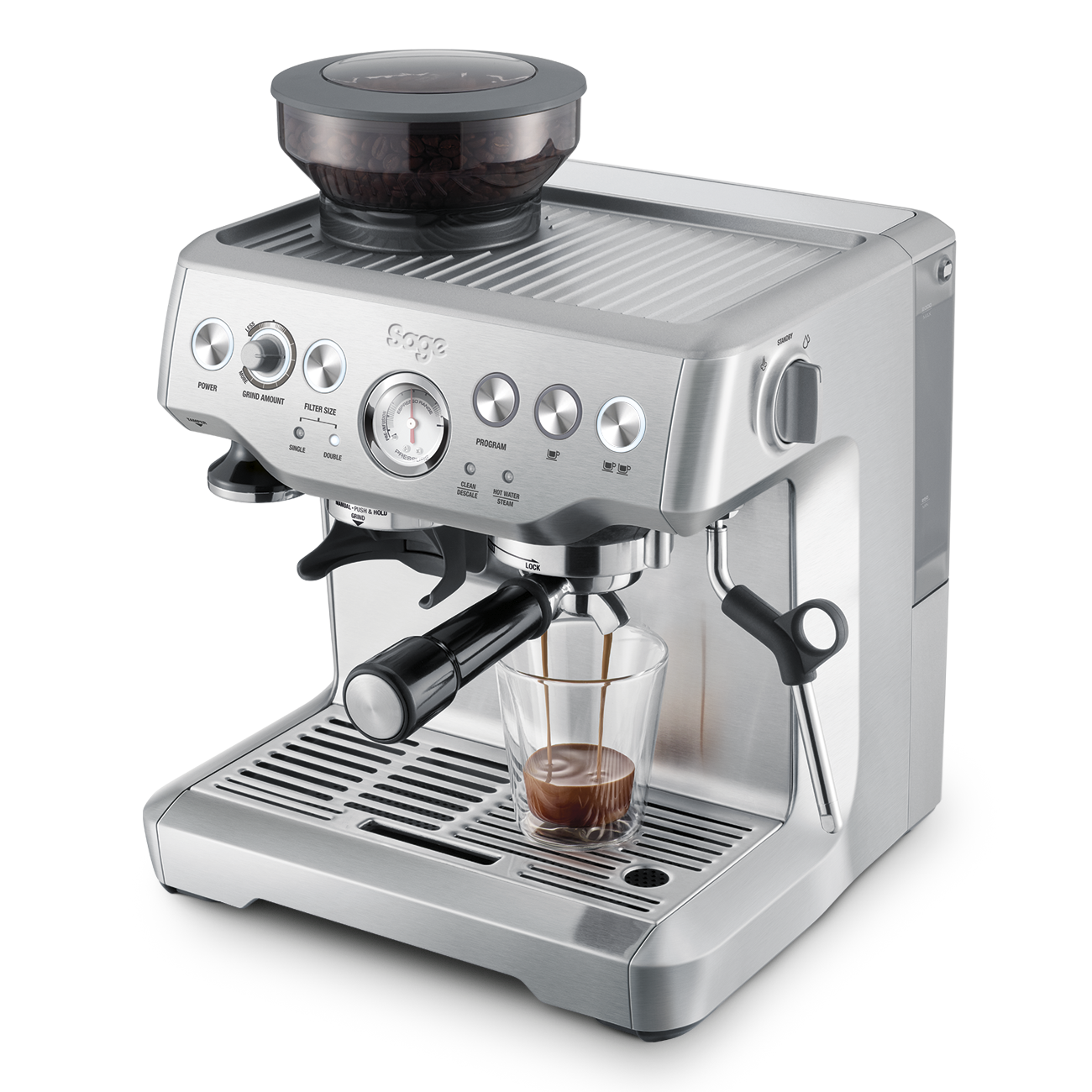 Sage espresso machine on a white background