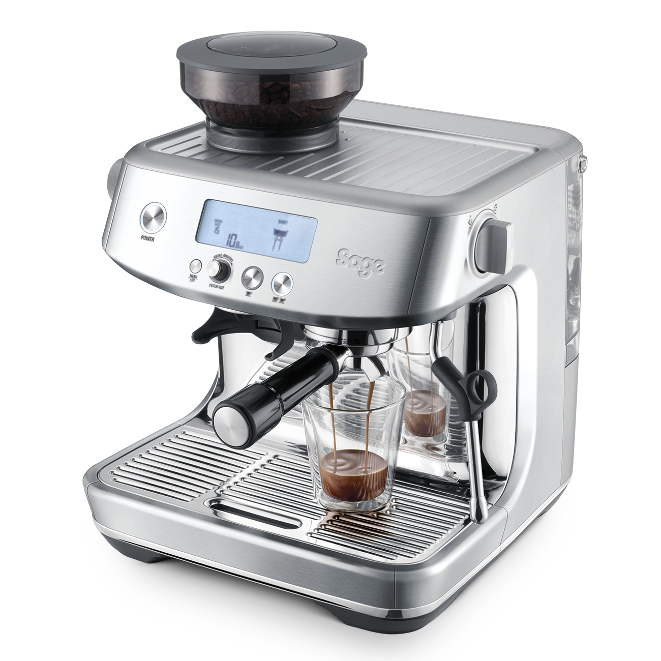 Sage espresso machine on a white background