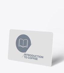 Card with 'Introduction to Coffee' text and a book icon on a white background